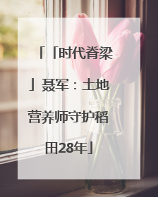 「时代脊梁」聂军：土地营养师守护稻田28年