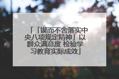 「锲而不舍落实中央八项规定精神」以群众满意度 检验学习教育实际成效