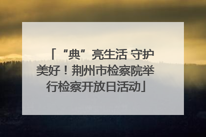 “典”亮生活 守护美好！荆州市检察院举行检察开放日活动