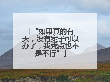 “如果真的有一天，没有案子可以办了，我秃点也不是不行”