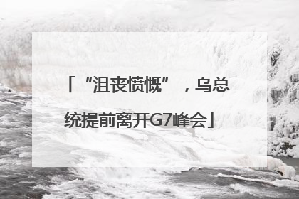 “沮丧愤慨”，乌总统提前离开G7峰会