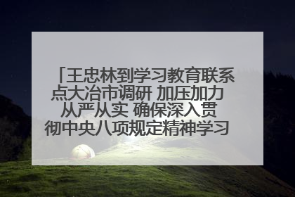 王忠林到学习教育联系点大冶市调研 加压加力 从严从实 确保深入贯彻中央八项规定精神学习教育取得实效