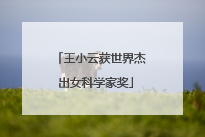 王小云获世界杰出女科学家奖