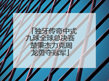 独牙传奇中式九球全球总决赛 楚秉杰力克周龙勇夺冠军