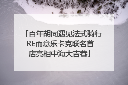 百年胡同遇见法式骑行 RE而意乐卡克联名首店亮相中海大吉巷