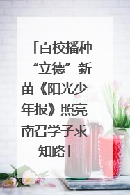 百校播种“立德”新苗《阳光少年报》照亮南召学子求知路