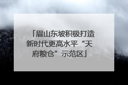 眉山东坡积极打造新时代更高水平“天府粮仓”示范区