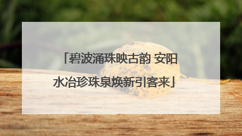 碧波涌珠映古韵 安阳水冶珍珠泉焕新引客来