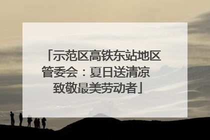 示范区高铁东站地区管委会：夏日送清凉 致敬最美劳动者