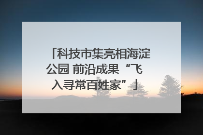 科技市集亮相海淀公园 前沿成果“飞入寻常百姓家”