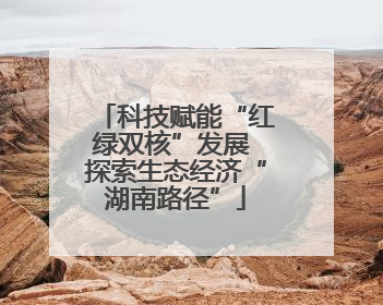 科技赋能“红绿双核”发展 探索生态经济“湖南路径”