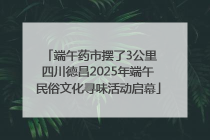 端午药市摆了3公里 四川德昌2025年端午民俗文化寻味活动启幕