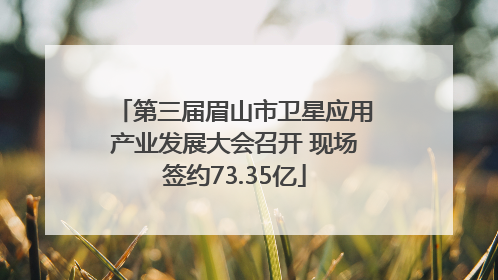 第三届眉山市卫星应用产业发展大会召开 现场签约73.35亿