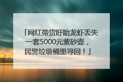 网红带货盱眙龙虾丢失一套5000元紫砂壶，民警垃圾桶里寻回！