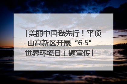 美丽中国我先行！平顶山高新区开展“6·5”世界环境日主题宣传