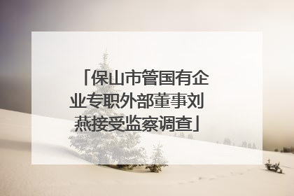 保山市管国有企业专职外部董事刘燕接受监察调查