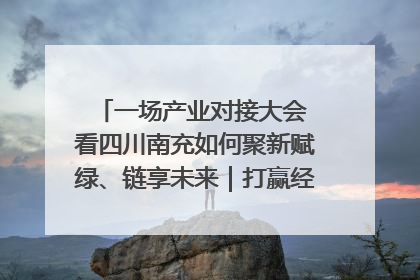 一场产业对接大会 看四川南充如何聚新赋绿、链享未来｜打赢经济发展翻身仗
