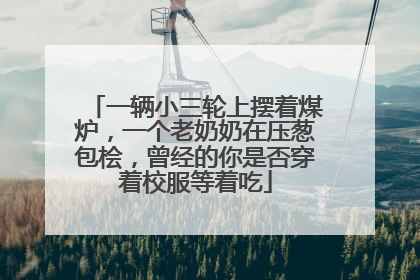 一辆小三轮上摆着煤炉，一个老奶奶在压葱包桧，曾经的你是否穿着校服等着吃