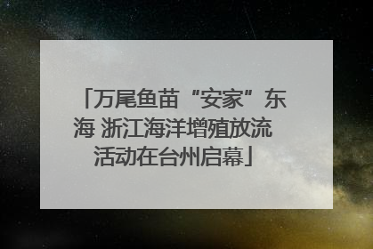 万尾鱼苗“安家”东海 浙江海洋增殖放流活动在台州启幕