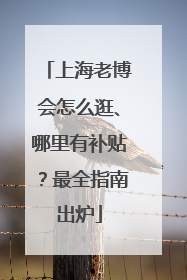 上海老博会怎么逛、哪里有补贴？最全指南出炉