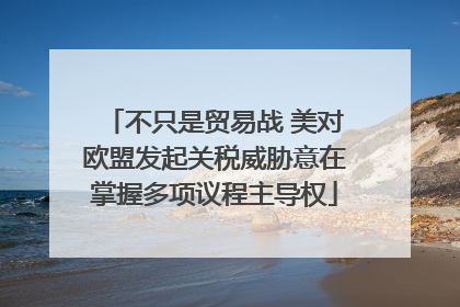 不只是贸易战 美对欧盟发起关税威胁意在掌握多项议程主导权