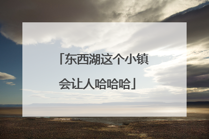 东西湖这个小镇会让人哈哈哈