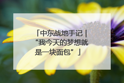中东战地手记｜“我今天的梦想就是一块面包”