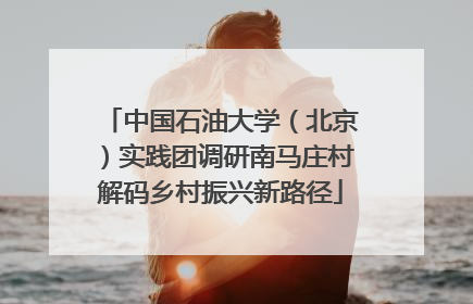 中国石油大学（北京）实践团调研南马庄村解码乡村振兴新路径