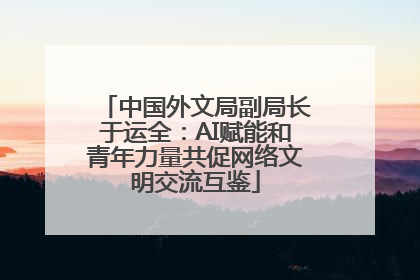 中国外文局副局长于运全：AI赋能和青年力量共促网络文明交流互鉴