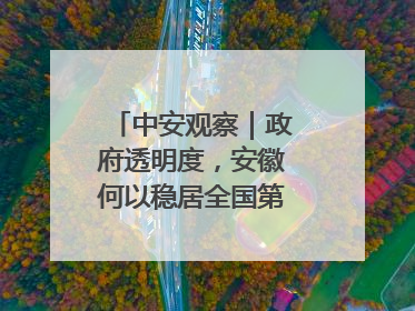 中安观察｜政府透明度，安徽何以稳居全国第一方阵？
