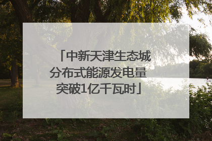 中新天津生态城分布式能源发电量突破1亿千瓦时
