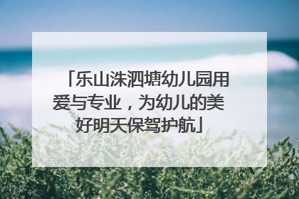 乐山洙泗塘幼儿园用爱与专业，为幼儿的美好明天保驾护航