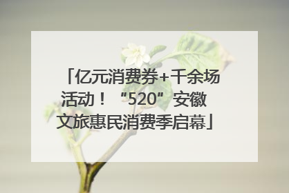 亿元消费券+千余场活动！“520”安徽文旅惠民消费季启幕
