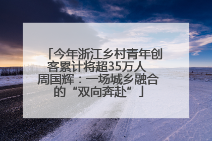 今年浙江乡村青年创客累计将超35万人 周国辉：一场城乡融合的“双向奔赴”