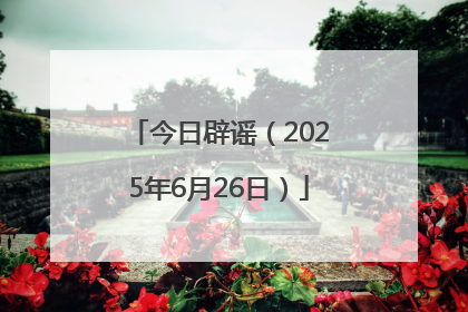 今日辟谣（2025年6月26日）