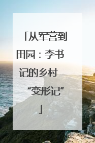 从军营到田园：李书记的乡村 “变形记”