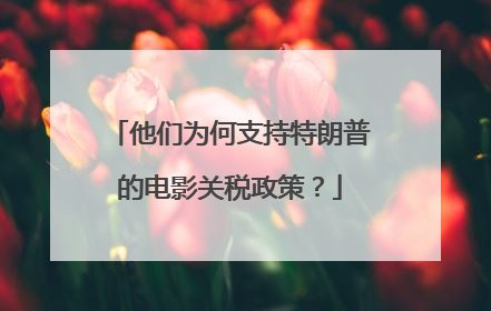 他们为何支持特朗普的电影关税政策？