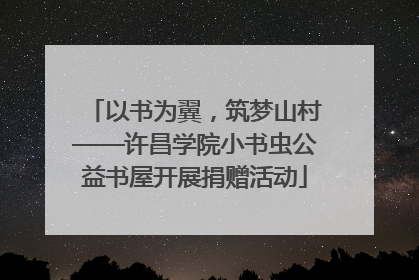 以书为翼，筑梦山村——许昌学院小书虫公益书屋开展捐赠活动