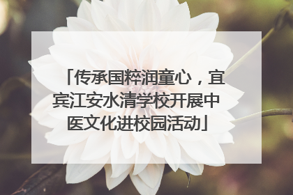 传承国粹润童心，宜宾江安水清学校开展中医文化进校园活动