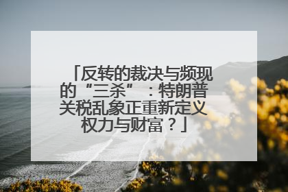 反转的裁决与频现的“三杀”：特朗普关税乱象正重新定义权力与财富？