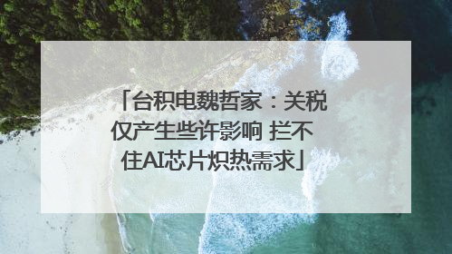 台积电魏哲家：关税仅产生些许影响 拦不住AI芯片炽热需求