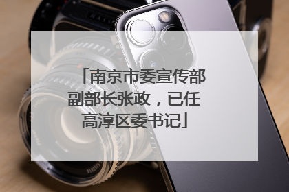 南京市委宣传部副部长张政，已任高淳区委书记