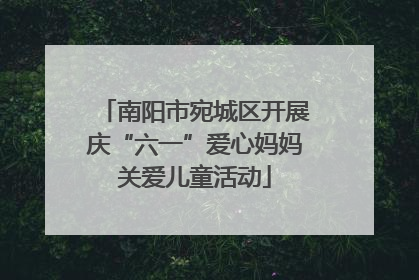 南阳市宛城区开展庆“六一”爱心妈妈关爱儿童活动