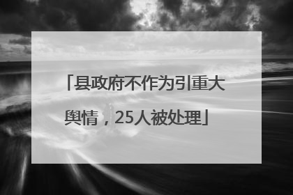 县政府不作为引重大舆情，25人被处理