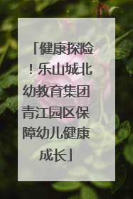 健康探险！乐山城北幼教育集团青江园区保障幼儿健康成长