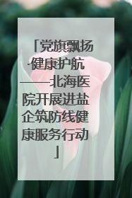 党旗飘扬·健康护航——北海医院开展进盐企筑防线健康服务行动
