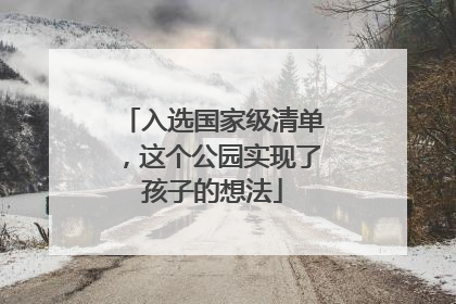 入选国家级清单，这个公园实现了孩子的想法