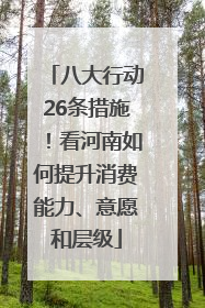 八大行动26条措施！看河南如何提升消费能力、意愿和层级
