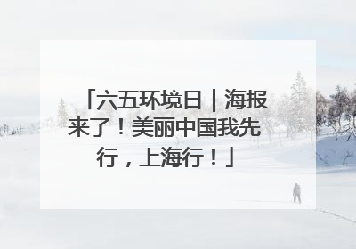 六五环境日｜海报来了！美丽中国我先行，上海行！