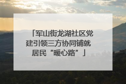 军山街龙湖社区党建引领三方协同铺就居民“暖心路”